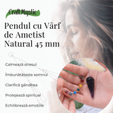 Pendul Radiestezie Ametist cu 7 Margele Chakre pentru Vindecare