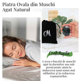 Piatra de Buzunar din Agat Muschi Natural 50-55 mm - Promoveaza Echilibrul și Vindecarea Emoționala