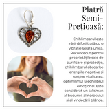 Bijuterie cu suflet - Cercei cu chihlimbar in montura romantica argint 925