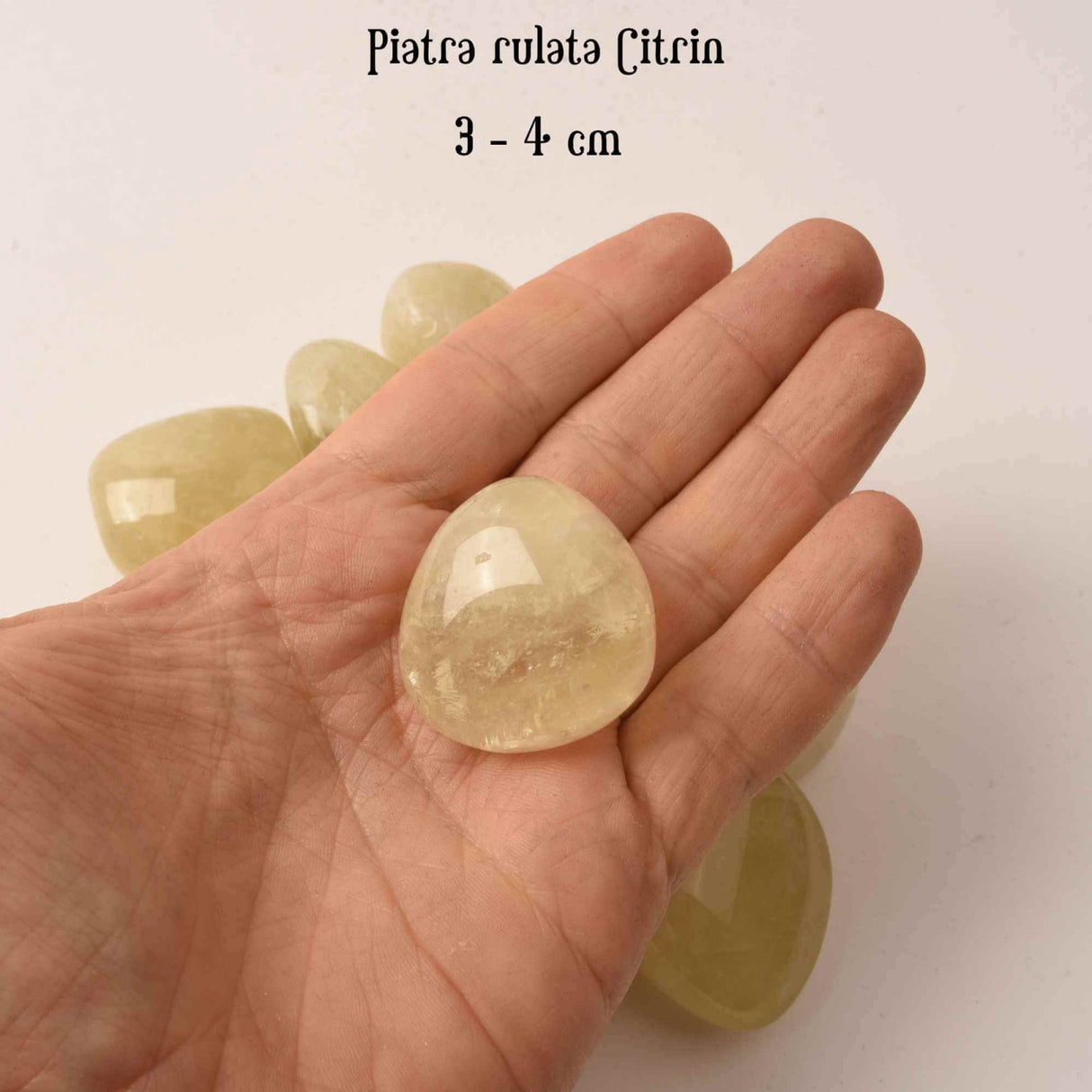 Piatra rulata din Citrin Natural - Abundenta si Energie, 3-4 cm