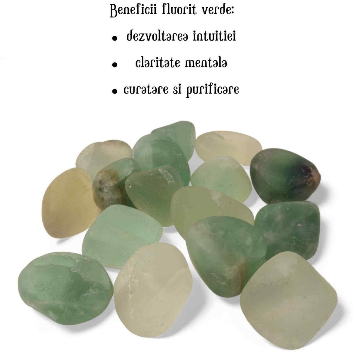 Piatra rulata din Fluorit Verde Natural - Claritate Mentala, 3-4 cm
