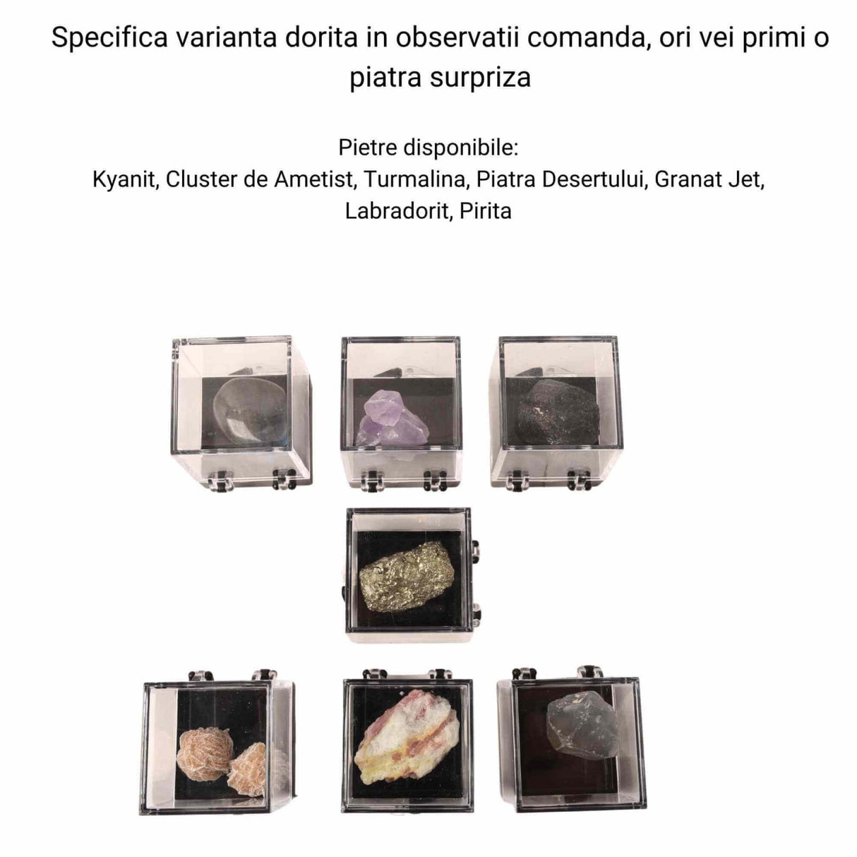 Pietre Brute Specimen 2-3 cm in Cutiuta de Prezentare