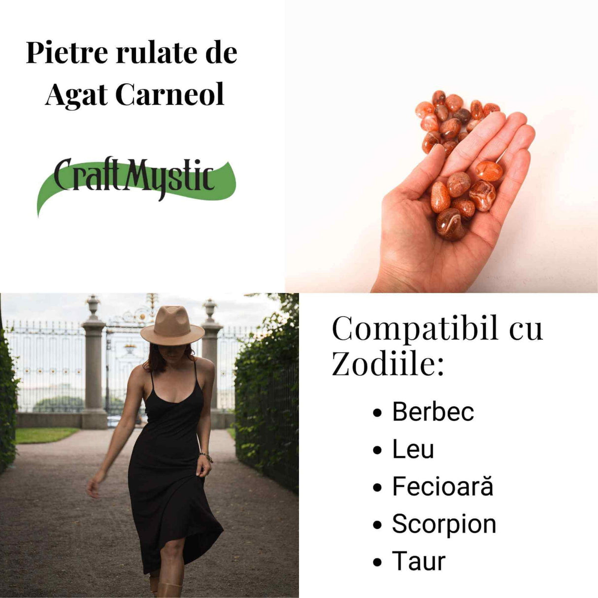 Piatra rulata de Agat Carneol - Aduce energie blanda si curaj interior