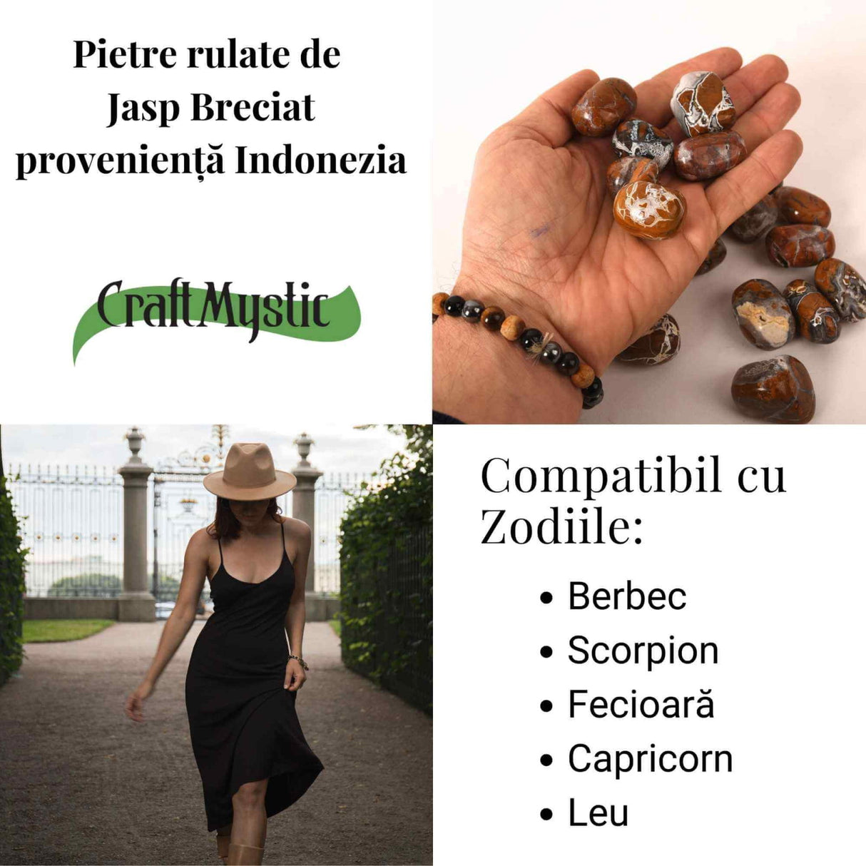 Piatra rulata Jasp breciat Indonezia - piatra care uneste forta pamantului cu echilibrul interior