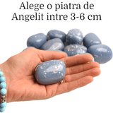 Piatra rulata din Angelit natural - Conexiune Spirituală și Liniște 3-4 cm