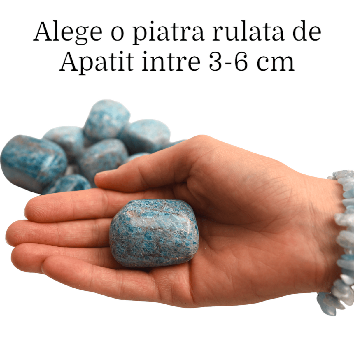 Piatra rulata din Apatit natural - Creativitate și Concentrare Mentală 3-4 cm