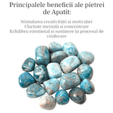 Piatra rulata din Apatit natural - Creativitate și Concentrare Mentală 3-4 cm