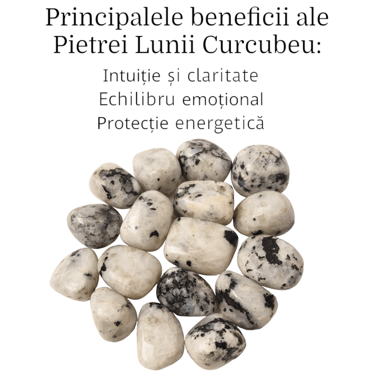 Piatra rulata din Piatra lunii curcubeu natural - Armonie și Intuiție în Viața Ta 3-4 cm