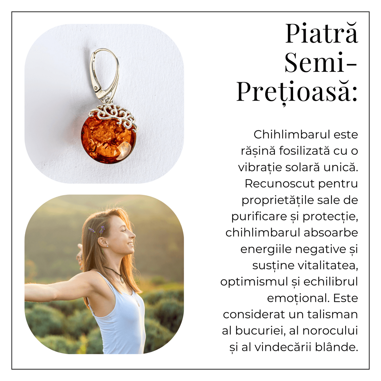 Piatra caldurii si linistii - Cercei handmade cu filigran si chihlimbar in montura argint 925