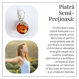 Piatra caldurii si linistii - Cercei handmade cu filigran si chihlimbar in montura argint 925