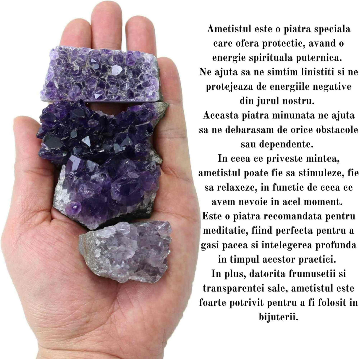 Cluster Ametist Natural din Uruguay, Cristal Unic pentru Meditatie si Echilibrare Energetica, Dimensiuni 5 cm