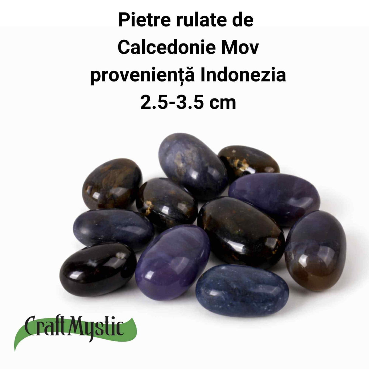 Piatra rulata de Calcedonie mov din Indonezia - pietre rulate pentru liniste interioara si comunicare blanda