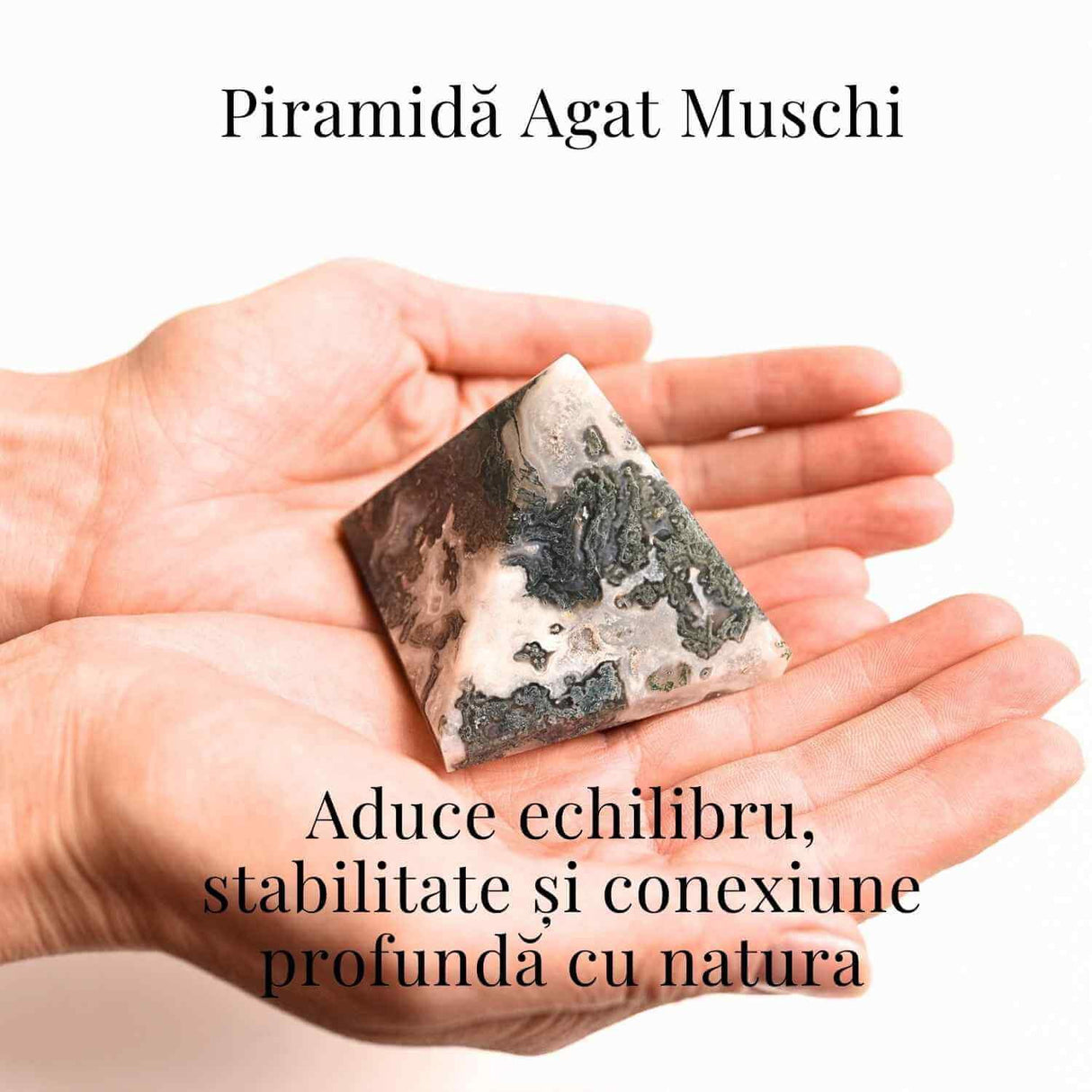 Piramida Moss Agate 55-60 mm - Echilibru Energetic si Vindecare Naturala