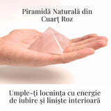 Piramida Cuart Roz Brut Lucrata Manual 5.5x5.5x3 cm - Armonie si Vindecare