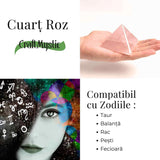 Piramida Cuart Roz Brut Lucrata Manual 5.5x5.5x3 cm - Armonie si Vindecare