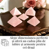 Piramida Cuart Roz Brut Lucrata Manual 5.5x5.5x3 cm - Armonie si Vindecare