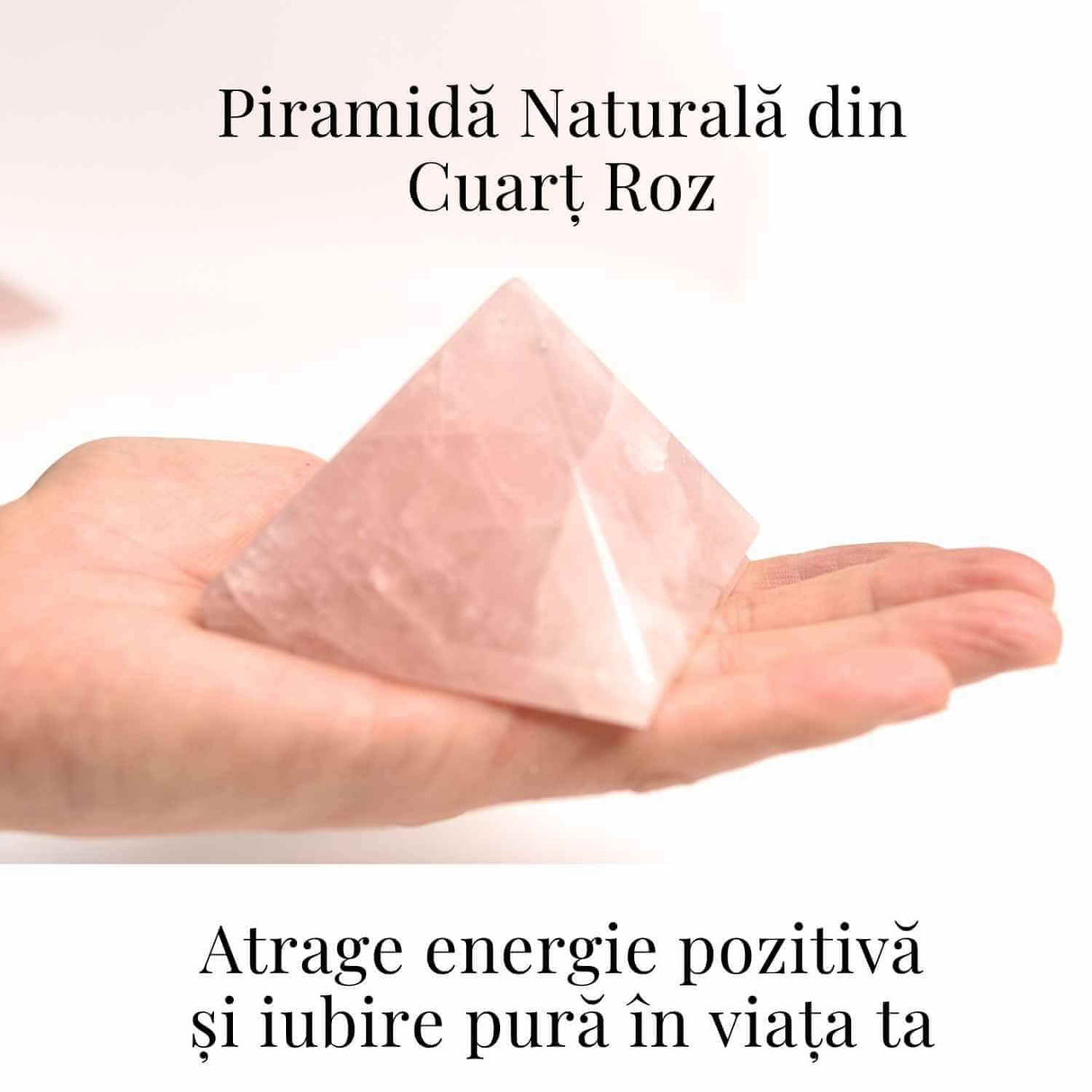 Piramida Cuart Roz Brut Lucrata Manual 5.5x5.5x3 cm - Armonie si Vindecare