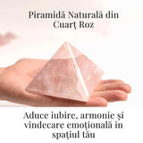 Piramida Cuart Roz Brut Lucrata Manual 5.5x5.5x3 cm - Armonie si Vindecare