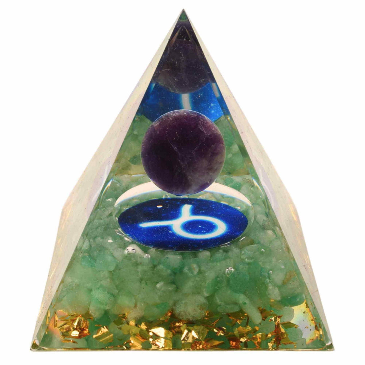 Piramida de Energie Orgonica 6 cm cu Cristale de Vindecare specifice Zodiei Berbec pentru Relaxare, Meditatie si Ornament