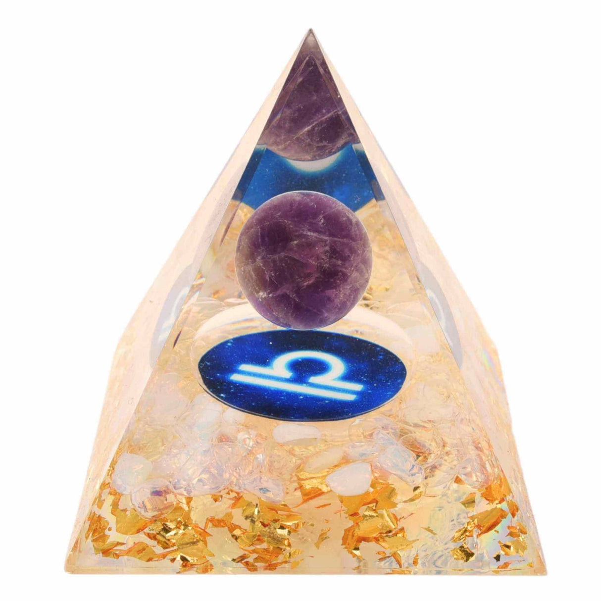Piramida de Energie Orgonica 6 cm cu Cristale de Vindecare specifice Zodiei Berbec pentru Relaxare, Meditatie si Ornament