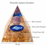 Piramida de Energie Orgonica 6 cm cu Cristale de Vindecare specifice Zodiei Berbec pentru Relaxare, Meditatie si Ornament