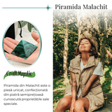 Piramida Malachit natural H 40-45 mm Latime 60 mm 210-230 gr - Sursa de Echilibru și Armonie