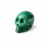 Mini Craniu din Malachit Natural Congo – Sculptat manual, simbol al transformarii