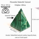 Piramida Malachit natural H 5.1-6.4 cm Latime 4.6-4.9 cm 166-201 gr - Echilibru si Armonie Interioara