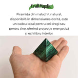 Piramida Malachit natural H 4 - 4.9 cm Latime 4 - 4.6 cm 126-151 gr - Vindecare Emotionala