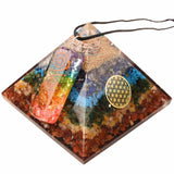 Set Piramida Orgonica 6.5 cm si Colier 7 Chakre -  Piramida Orgonica pentru Vindecare Energetica - Protectie EMF