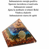 Set Piramida Orgonica 6.5 cm si Colier 7 Chakre -  Piramida Orgonica pentru Vindecare Energetica - Protectie EMF