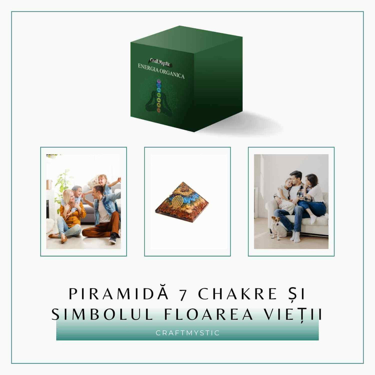 Piramida Orgonica 7 Chakre cu Floarea Vietii - Energie si Armonie