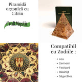 Piramida Orgonica cu Citrin Natural - Prosperitate, Energie Pozitiva si Claritate Mentala