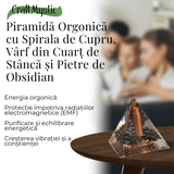Piramida Orgonic Obsidian 60mm - Protectie, Claritate si Transformare Interioara