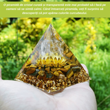 Piramida Orgonica cu cristale vindecatoare Ochi de Tigru 6 cm- Protectie Energetica si Claritate