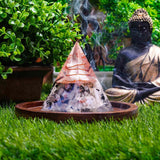 Piramida Inspirationala Orgonica pentru Succes | Piramida Orgone din Piatra Lunii Curcubeu - Liniste - Dezvoltare - Putere
