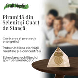 Piramida Orgonica cu Selenit si Floarea Vietii - Energizare si Protectie Naturala