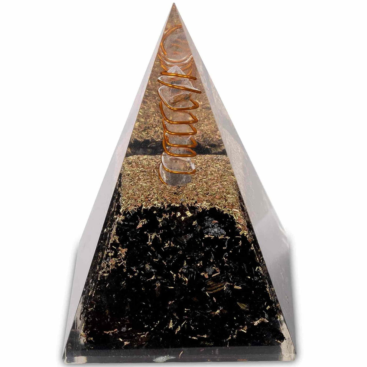 Piramida Orgonica 10 cm cu Turmalina Neagra - Cristal - Echilibrare Chakra - Generator de Energie Orgonica - Protectie impotriva E-misiilor - Cristal Vindecator - Meditatie - Yoga