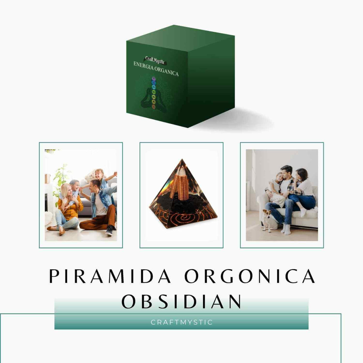 Piramida Orgonic Obsidian 60mm - Protectie, Claritate si Transformare Interioara
