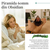 Piramida Orgonic Obsidian 60mm - Protectie, Claritate si Transformare Interioara