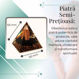 Piramida Orgonic Obsidian 60mm - Protectie, Claritate si Transformare Interioara