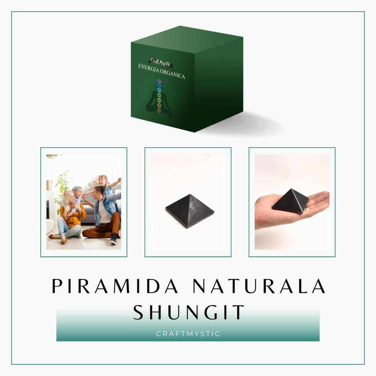 Piramida Sculptata Manual 6x6x5 cm din Shungit Natural