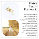 Raza de lumina - Brosa cu design floral cu perla si straluciri sidefate