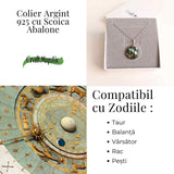 Armonie Interioara si Energie Oceanica - Colier Rotund cu Scoica Abalone si Argint 925
