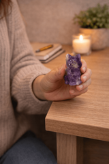 Figurina Pisica din Ametist - Protectie Spirituala, Intuitie si Liniste Interioara