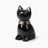 Pisicuta Feng Shui din Obsidian Negru Mexican cu insertii de pietre naturale – editie limitata