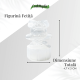 Figurina Fetita din Selenit Natural Marocan cu Suport - Sculptura Decorativa pentru Liniste si Purificare Energetica