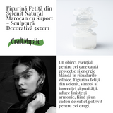 Figurina Fetita din Selenit Natural Marocan cu Suport - Sculptura Decorativa pentru Liniste si Purificare Energetica