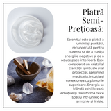 Placa Decorativa din Selenit Natural 5.5cm - Model Luna si Stele pentru Armonie si Claritate Energetica