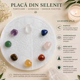 Placa din Selenit Natural cu Arborele Vietii si Fazele Lunii – Armonie si Conectare Spirituala